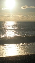 Descargar la imagen Paisaje,Puesta del sol,Mar,Playa para celular gratis.