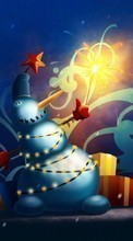 Descargar la imagen Vacaciones,Año Nuevo,Navidad,Imágenes,Muñeco de nieve para celular gratis.