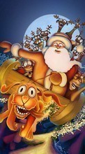 Descargar la imagen Divertido,Perros,Año Nuevo,Papá Noel,Navidad,Imágenes para celular gratis.