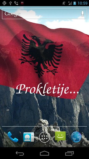 Bandera de Albania 3D - descargar los fondos de pantalla animados gratis para el teléfono Android 4.0.1.