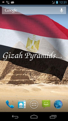 Bandera de Egipto 3D - descargar los fondos de pantalla animados gratis para el teléfono Android 6.0.