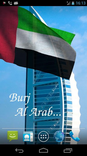Descargar los fondos de pantalla animados Bandera de los Emiratos Árabes Unidos  3D    para teléfonos y tabletas Android gratis.