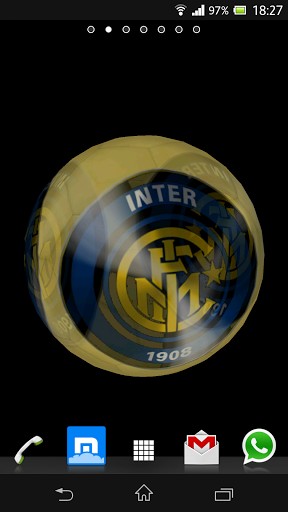 Pelota 3D Inter Milan - descargar los fondos de pantalla animados gratis para el teléfono Android 6.0.