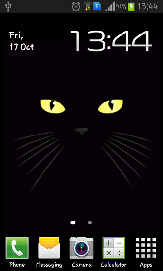 Descargar los fondos de pantalla animados Gato negro para teléfonos y tabletas Android gratis.