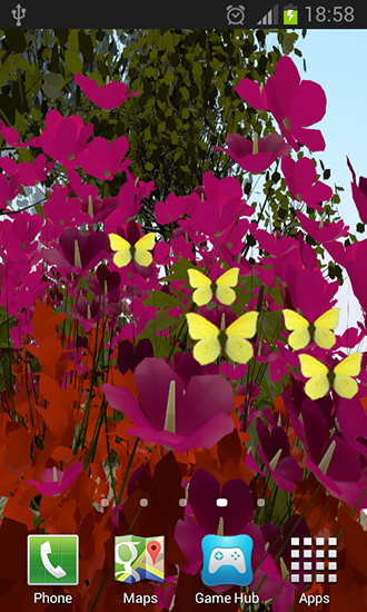 Mariposas  - descargar los fondos de pantalla animados 3D gratis para el teléfono Android.