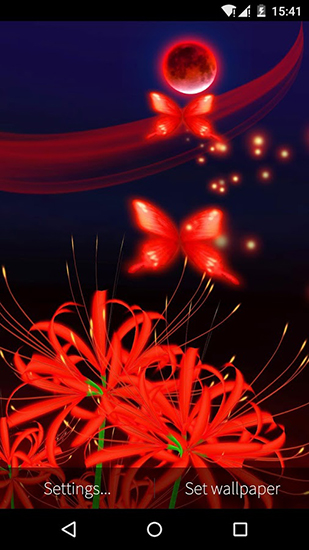 Mariposas y flores 3D - descargar los fondos de pantalla animados gratis para el teléfono Android 8.0.