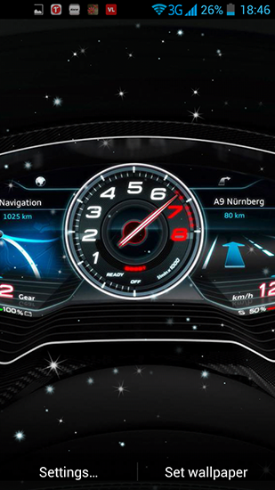 Panel del coche - descargar los fondos de pantalla animados gratis para el teléfono Android 4.0.4.