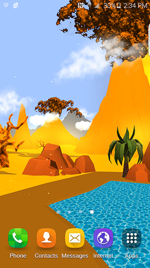 Desierto de dibujos animados 3D - descargar los fondos de pantalla animados Paisaje gratis para el teléfono Android.