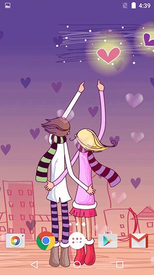 Amor de dibujo animado  - descargar los fondos de pantalla animados gratis para el teléfono Android 2.3.5.