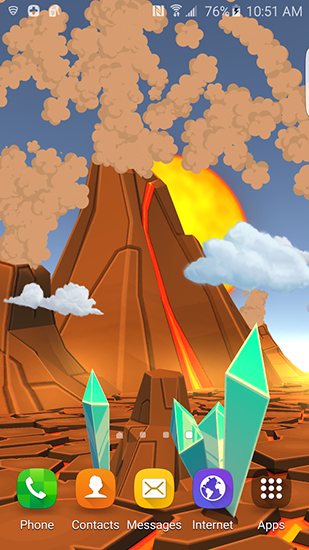 Volcán 3D de dibujos animados - descargar los fondos de pantalla animados 3D gratis para el teléfono Android.