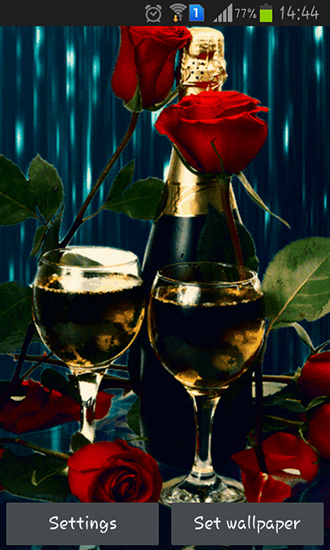 Champagne - descargar los fondos de pantalla animados Flores gratis para el teléfono Android.
