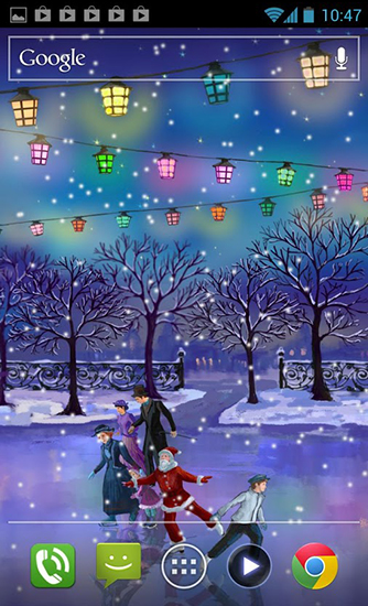 Descargar los fondos de pantalla animados Pista de hielo de Navidad para teléfonos y tabletas Android gratis.