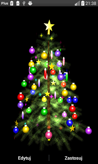 Árbol de Navidad 3D - descargar los fondos de pantalla animados gratis para el teléfono Android 4.4.2.