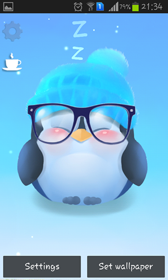 Pingüino rechoncho - descargar los fondos de pantalla animados gratis para el teléfono Android 4.1.