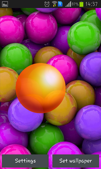 Bolas multicolores  - descargar los fondos de pantalla animados gratis para el teléfono Android 4.0.3.