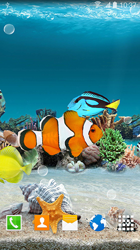 Peces de coral - descargar los fondos de pantalla animados 3D gratis para el teléfono Android.