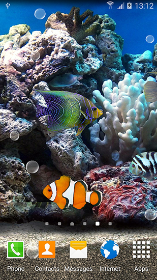 Peces de corales 3D - descargar los fondos de pantalla animados gratis para el teléfono Android 4.4.2.