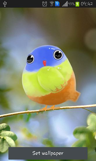 Pájaro lindo - descargar los fondos de pantalla animados gratis para el teléfono Android 2.3.