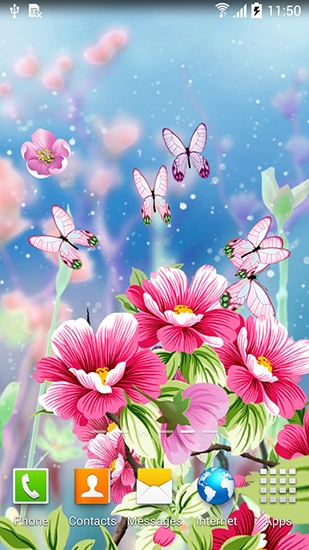 Flores  - descargar los fondos de pantalla animados gratis para el teléfono Android 4.1.2.