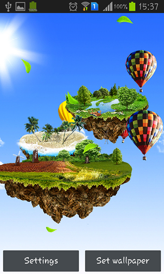 Islas voladoras  - descargar los fondos de pantalla animados gratis para el teléfono Android 4.2.1.
