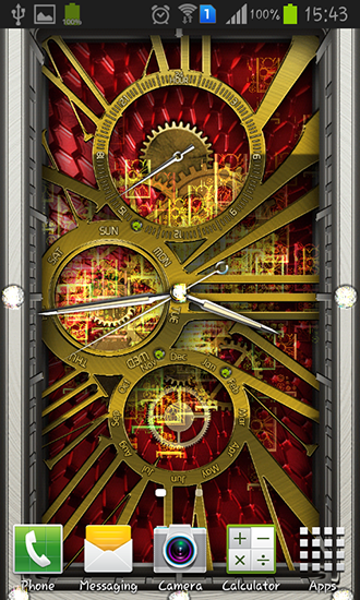 Relojes de oro - descargar los fondos de pantalla animados Con reloj gratis para el teléfono Android.
