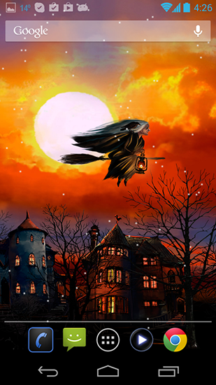 Halloween: Brujas felices  - descargar los fondos de pantalla animados gratis para el teléfono Android 4.4.2.