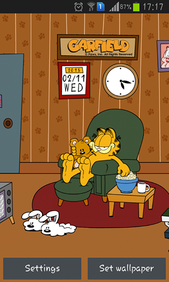 Dulce Hogar: Garfield - descargar los fondos de pantalla animados Dibujos animados gratis para el teléfono Android.