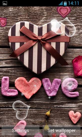 Descargar los fondos de pantalla animados Corazones de amor para teléfonos y tabletas Android gratis.