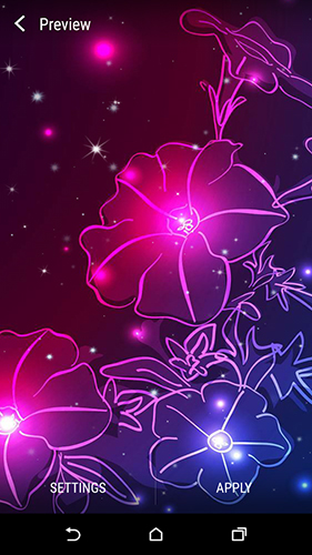 Flores de neón  - descargar los fondos de pantalla animados Flores gratis para el teléfono Android.