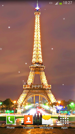 Noche en París  - descargar los fondos de pantalla animados gratis para el teléfono Android 2.3.5.