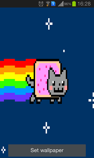 Descargar los fondos de pantalla animados Gato Nyan para teléfonos y tabletas Android gratis.