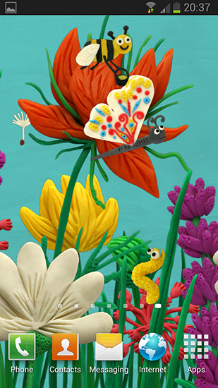 Descargar los fondos de pantalla animados Flores de plastilina de primavera para teléfonos y tabletas Android gratis.