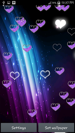 Corazón purpuro  - descargar los fondos de pantalla animados Fondo gratis para el teléfono Android.