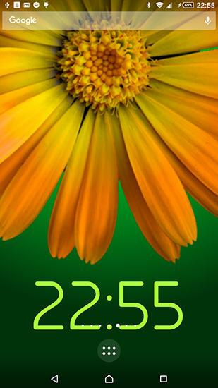 Flor giratoria  - descargar los fondos de pantalla animados Con reloj gratis para el teléfono Android.