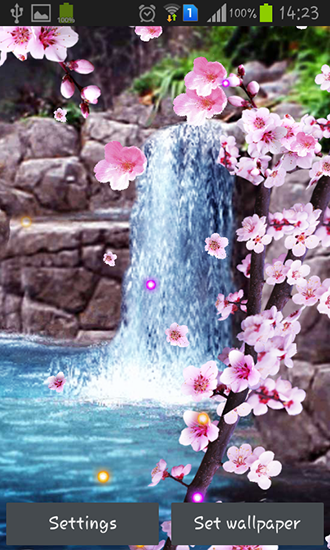 Sakura: Cascada - descargar los fondos de pantalla animados gratis para el teléfono Android 4.1.