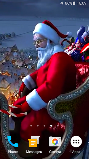 Santa Claus 3D - descargar los fondos de pantalla animados gratis para el teléfono Android 4.4.2.