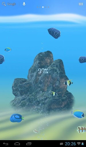 Mar: Batería - descargar los fondos de pantalla animados Acuarios gratis para el teléfono Android.