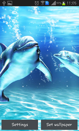 Descargar los fondos de pantalla animados Delfín de mar para teléfonos y tabletas Android gratis.