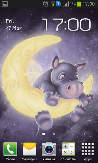Hipopótamo soñoliento - descargar los fondos de pantalla animados gratis para el teléfono Android 4.1.