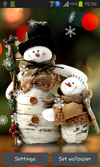 Muñeco de nieve - descargar los fondos de pantalla animados Vacaciones gratis para el teléfono Android.