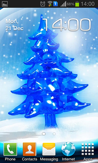 Árbol de Navidad nevado   - descargar los fondos de pantalla animados gratis para el teléfono Android 4.4.2.