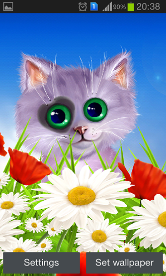 Primavera: Gatito  - descargar los fondos de pantalla animados Animales gratis para el teléfono Android.