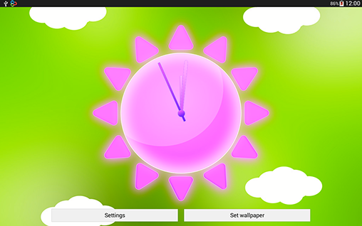 Descargar los fondos de pantalla animados Relojes con clima soleado para teléfonos y tabletas Android gratis.