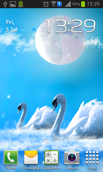 Cisnes enamorados: Brillo - descargar los fondos de pantalla animados gratis para el teléfono Android 5.0.2.