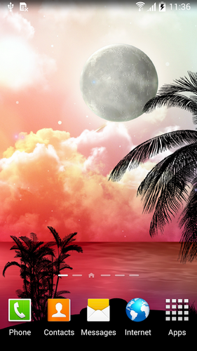 Noche tropical - descargar los fondos de pantalla animados gratis para el teléfono Android 4.1.