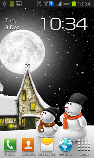 Noche invernal  - descargar los fondos de pantalla animados gratis para el teléfono Android 2.3.5.