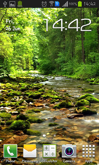 Río hermoso del bosque - descargar los fondos de pantalla animados gratis para el teléfono Android 4.0.3.