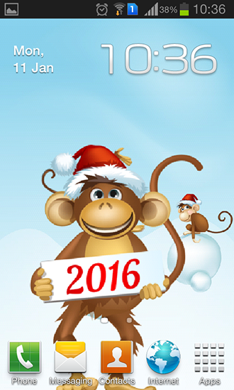 Año del mono - descargar los fondos de pantalla animados Vector gratis para el teléfono Android.