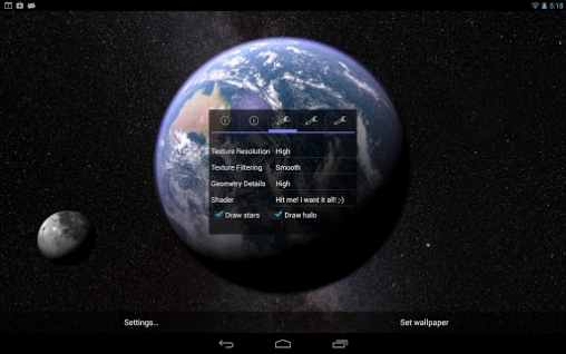 Descargar  Tierra y luna en giroscópico 3D  - los fondos gratis de pantalla para Android en el escritorio. 