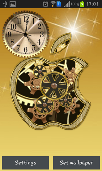 Descargar  Reloj de manzana de oro - los fondos gratis de pantalla para Android en el escritorio. 